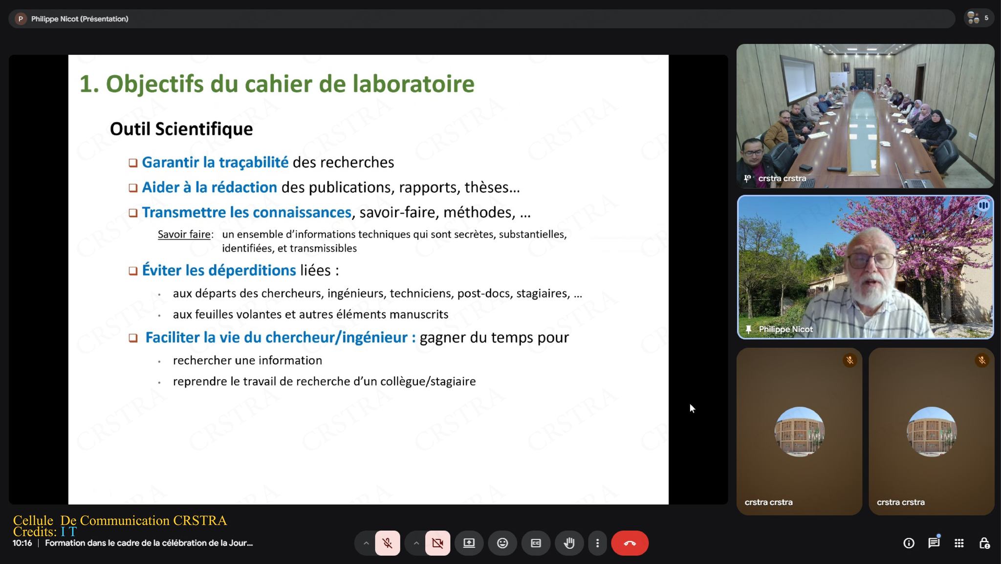 يوم تكويني حول دور المخابر في تطوير البحث العلمي بـ CRSTRA بسكرة بمناسبة عيد العلم